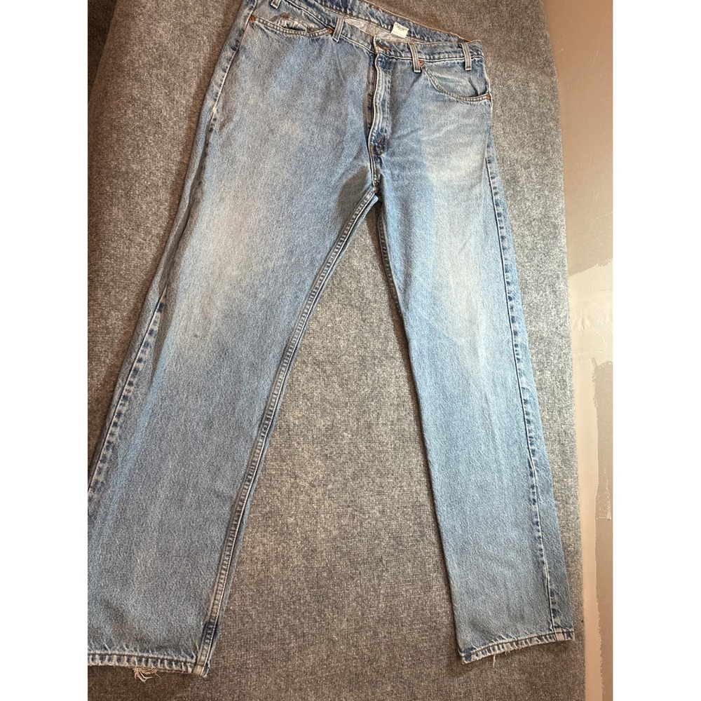 Vintage Levi's 505 Orange Tab Jeans Mens 38x31 Made in USA Light Wash Denim